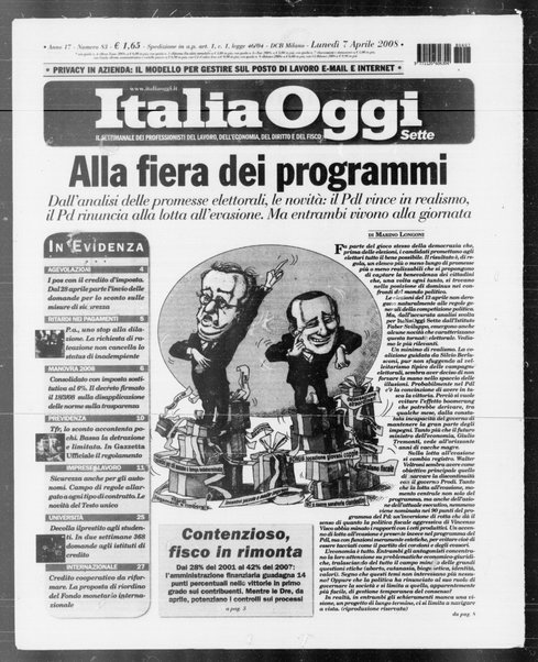 Italia oggi : quotidiano di economia finanza e politica